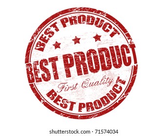 Red grunge rubber stamp with the text best product written inside, vector illustration