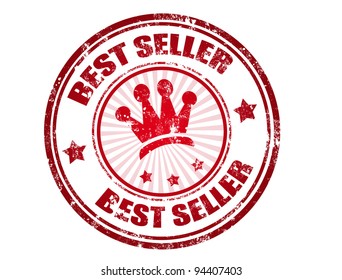 Red grunge rubber stamp with the text best seller written inside, vector illustration