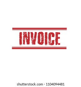 Red grunge rubber stamp with word invoice inside,vector illustration