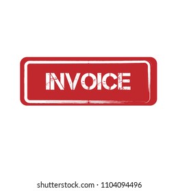 Red grunge rubber stamp with word invoice inside,vector illustration