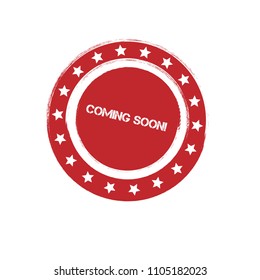 Red grunge rubber stamp with word coming soon inside,vector illustration