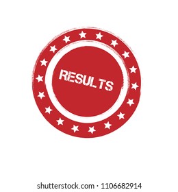 Red grunge rubber stamp with word results soon inside,vector illustration