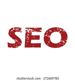 Red grunge seo logo on a white background. Vector illustration