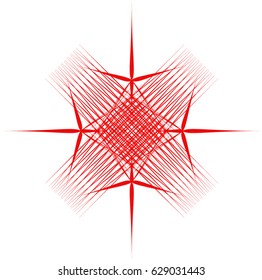 A red grunge shape in vector illustration.