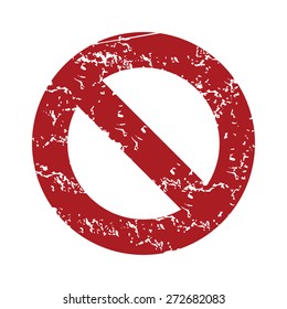 Red Grunge Sign Ban Logo On A White Background. Vector Illustration