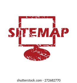 Red grunge sitemap logo on a white background. Vector illustration