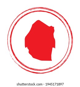 Rote Grunge-Stempel-Kreis Vektorkarte von Swasiland
