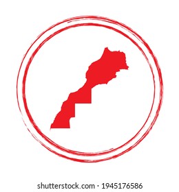 Red grunge stamp circle vector map of Sahara