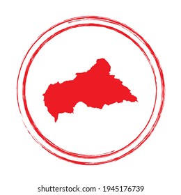 Rote Grunge-Stempel-Kreis, Vektorkarte Zentralafrikas
