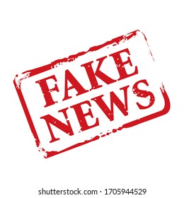 Red grunge stamp and FAKE NEWS. Vector Illustration.