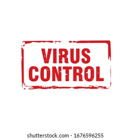 Red grunge stamp and text DENGER VIRUS DETECTED. Vector Illustration.