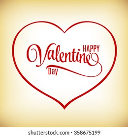 Red grunge stamp with  the text Happy Valentine