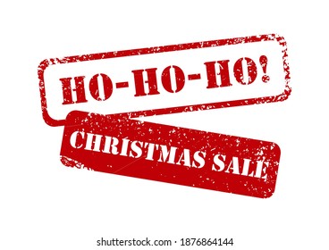 Red grunge stamp with text Merry Christmas written inside the stamp. Christmas vector stamps on white background