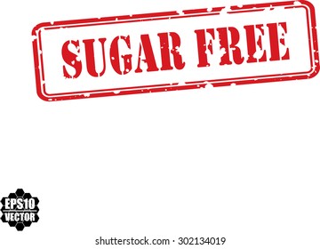 Red grunge stamp with the text sugar free written inside the stamp. Vector