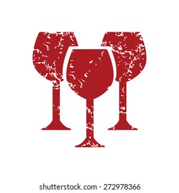Red grunge stemware logo on a white background. Vector illustration