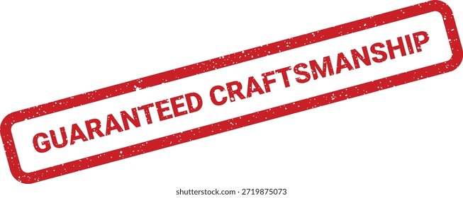Um selo estilo grunge vermelho com o texto "ARTESANATO GARANTIDO". Essa marca transmite habilidade superior, qualidade e valor duradouro para produtos ou serviços.