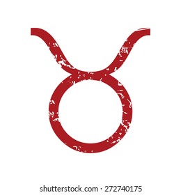 Red grunge Taurus logo on a white background. Vector illustration