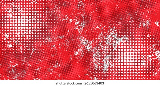 Fondo de textura de grunge rojo con efecto de semitono afligido
