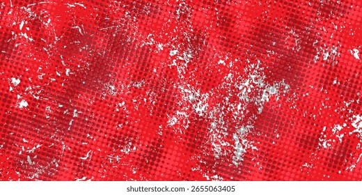 Red Grunge Texture Background with Distressed Halftone Effect
