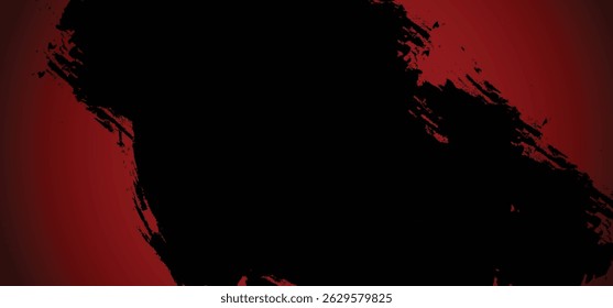 Red grunge texture border on a black background vector illustration with copy space for design