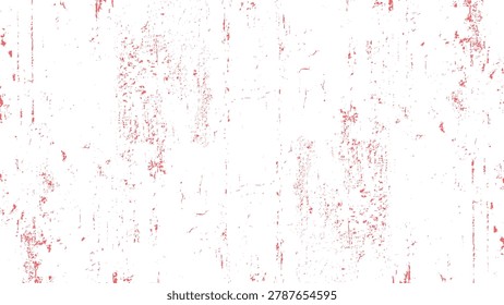 Red grunge texture on white background with scratches and worn paint abstract design