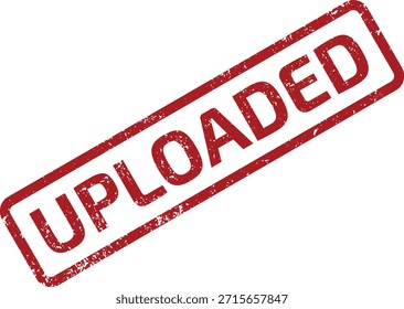 Red grunge UPLOADED rubber stamp. Ideal for indicating successful data transfer, file submission, or content delivery.