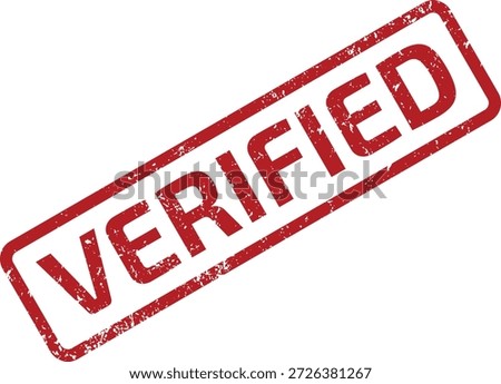 Red grunge 'VERIFIED' rubber stamp on a white background, confirming authenticity or accuracy. Great for official documents.