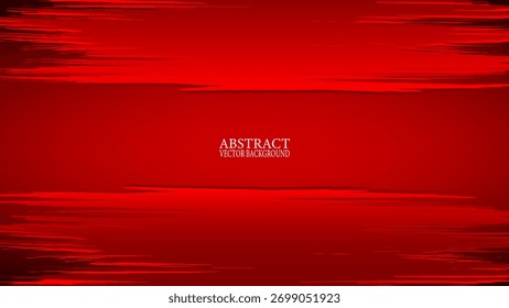 rojo, grunge, fondo de Vector abstracto rojo vibrante con pinceladas Horizontales. Textura moderna y artística perfecta para Anuncios, cubiertas