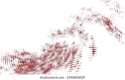 red grunge wavy halftone background