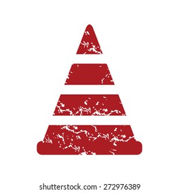 Red grunge worker sign logo on a white background. Vector illustration