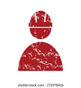 Red grunge working logo on a white background. Vector illustration