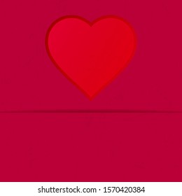 Red grungy background with heart and copy space for your text - vector illustration