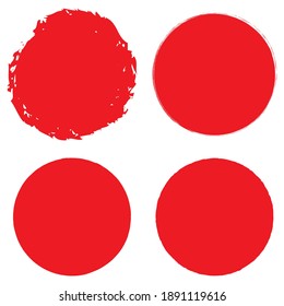 Red grungy circle blob, blotch vector