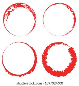 Red grungy circle blob, blotch vector