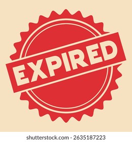 red grungy EXPIRED rubber stamp or label isolated on white, vector illustration