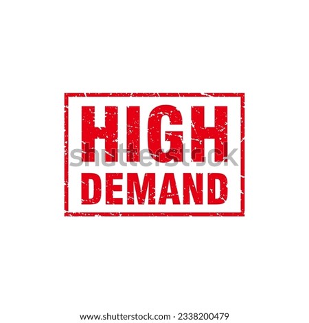 red grungy high demand stamp illustration