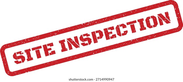Carimbo vermelho grungy com a menção "INSPEÇÃO DO LOCAL". Útil para formulários oficiais, avaliações de propriedade e verificações de conformidade regulamentar.