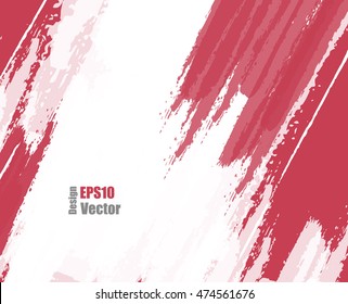 Red grungy vector background. Elements for design. Hand drawn ink blotchs. Eps10