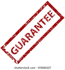 Red guarantee grunge rubber stamp isolated on a white