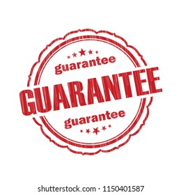Red Guarantee grunge Stamp on white background,Thai design.Vector