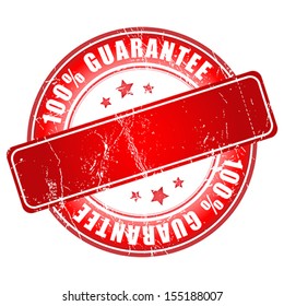 Red guarantee stamp.  Vector illustration.