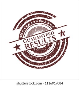 Red Guaranteed results distressed with rubber seal texture
