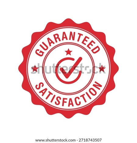 Red guaranteed satisfaction seal badge Vector