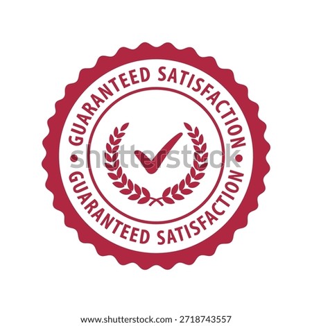 Red guaranteed satisfaction seal with checkmark Vector