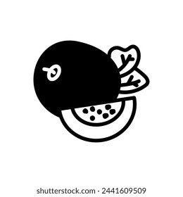 Red Guava  icon in vector. Logotype
