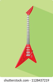 A Red Guitar Modern Vector Illustration