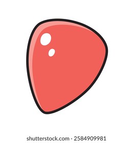 Red guitar pick or plectrum isolated vector illustration