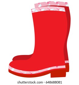 cute red boots