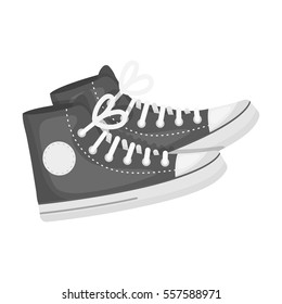 Red gumshoes icon in monochrome style isolated on white background. Hipster style symbol stock vector illustration.