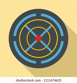Red gun aim icon. Flat illustration of red gun aim vector icon for web design